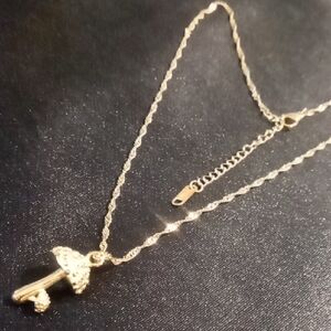 18k Gold Plated Mushroom Necklace Mushroom Pendant Necklace.